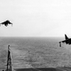 Illustration for article titled The Time When AV-8 Harriers Deployed Aboard A Fixed-Wing Navy Carrier
